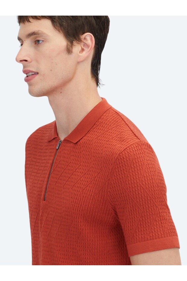 Kiremit Desenli Triko - 4