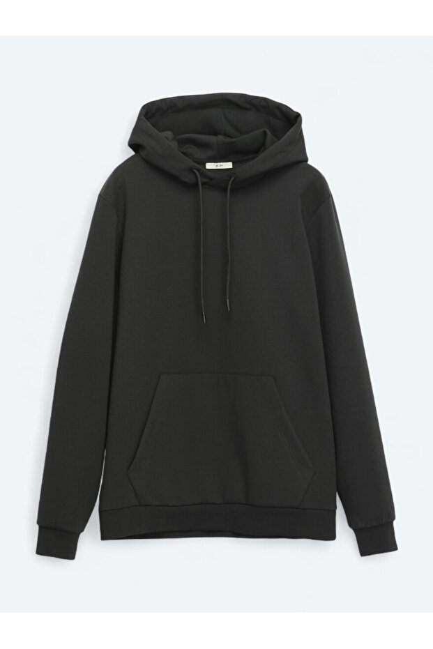 Siyah Kapüşonlu Sweatshırt - 6