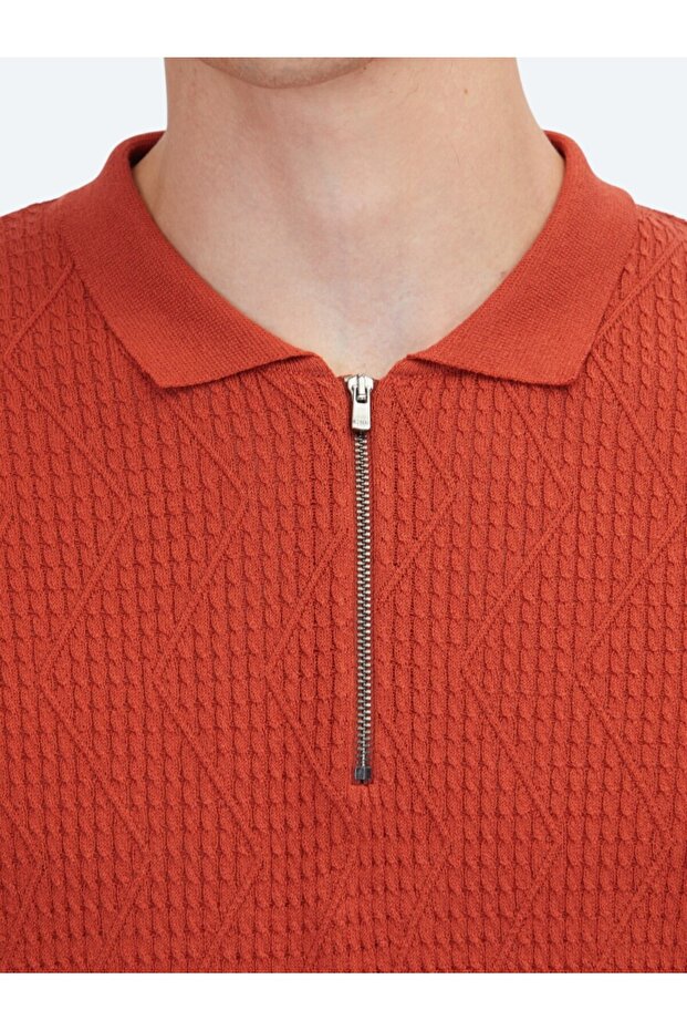 Kiremit Desenli Triko - 5