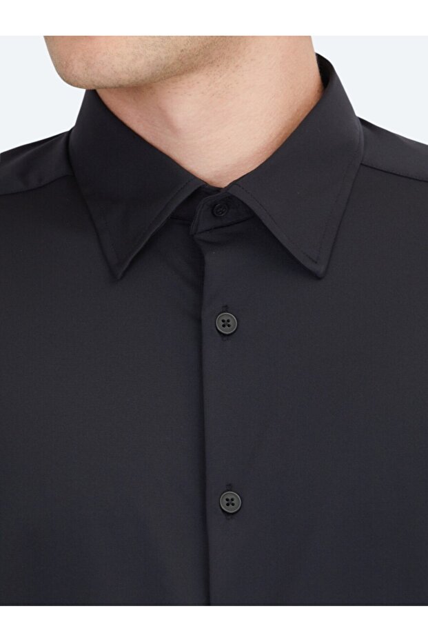 Siyah Regular Fit Casual Gömlek - 4