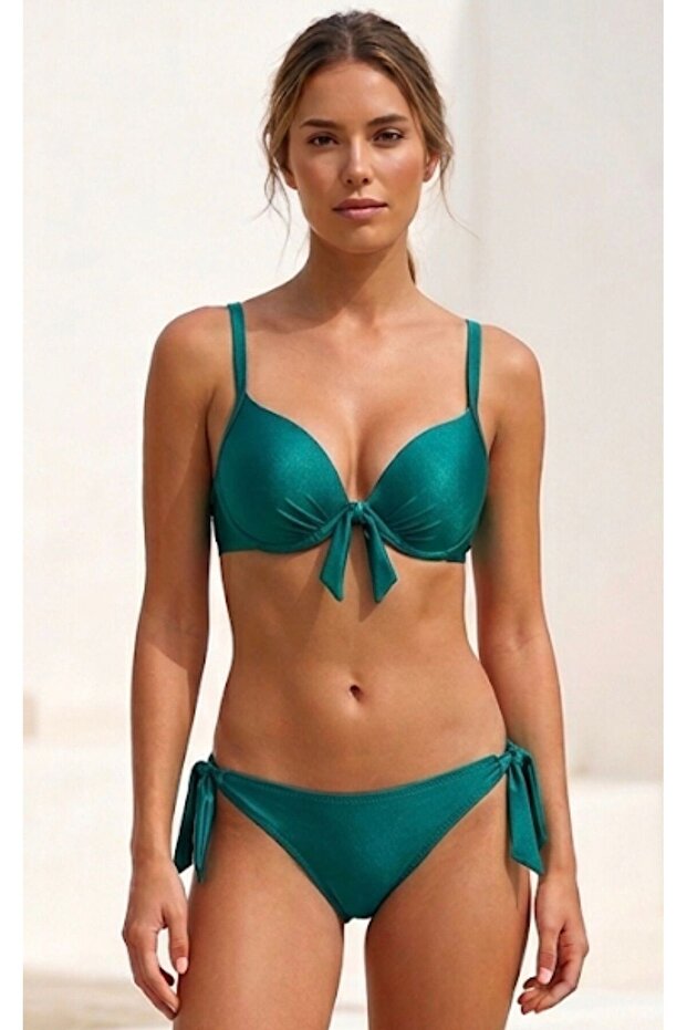 Adrisa Padded Brazilian Bikini Bottom Tie-Up Bikini Set
