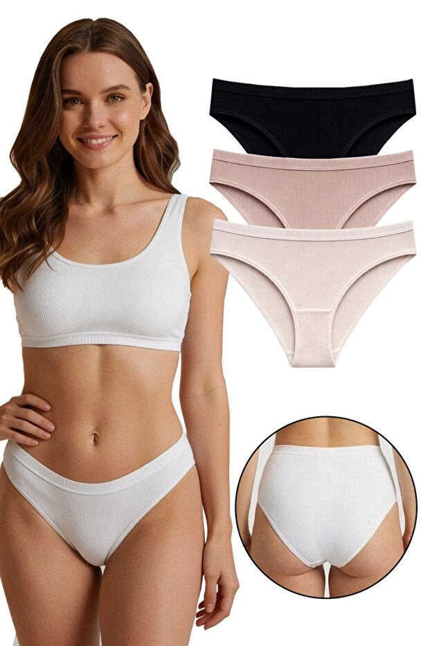 Women's 3-Piece Modal Corded Fabric Slip Panties