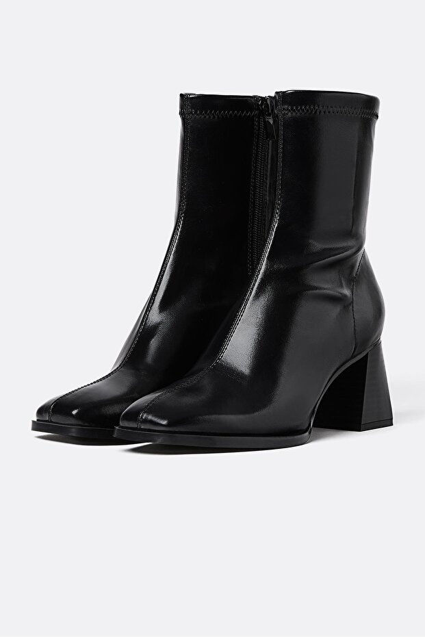 Streç orta boy topuklu bot - 4