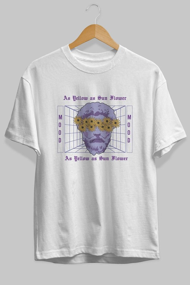 As Yellow As Sunflower Front Printed White Oversized t-shirt Unisex Men Women Crew Neck