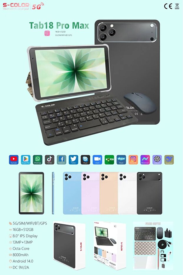 جهاز لوحي ذكي 8 بوصة ذاكرة GB 512 RAM16