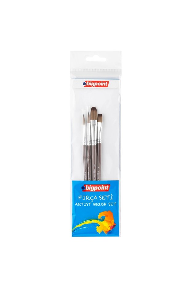 984 Series Synthetic Bristle Mixed Tip Brush Set 4-Piece Blister X 6 Blister