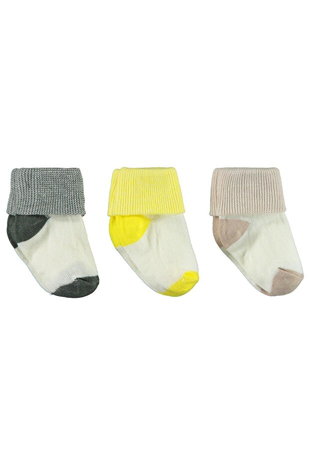 Baby 3-Piece Socks Set 0-6 Months Beige