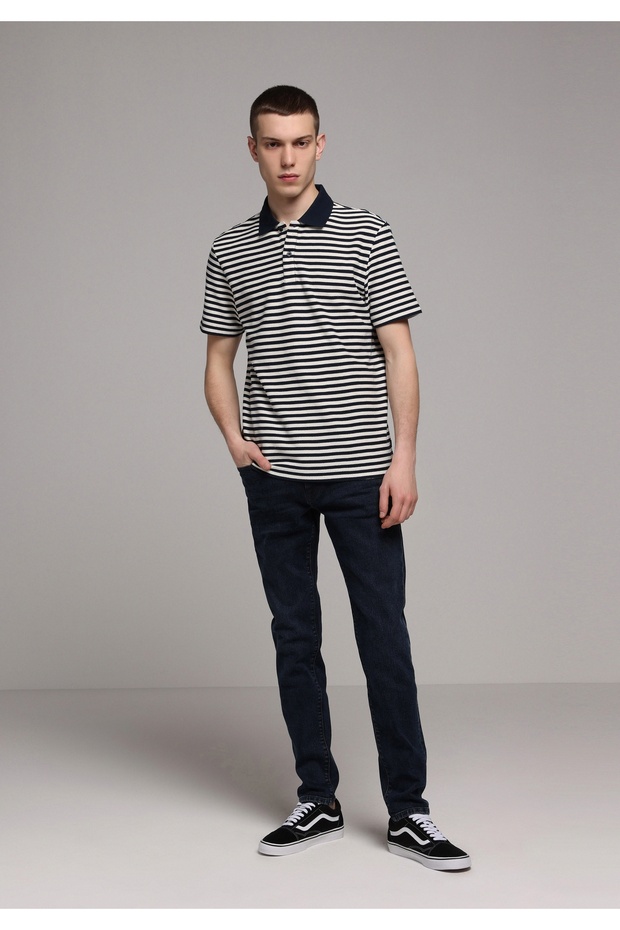 Slim Fit Men's Blue Black Denim Jean Trousers