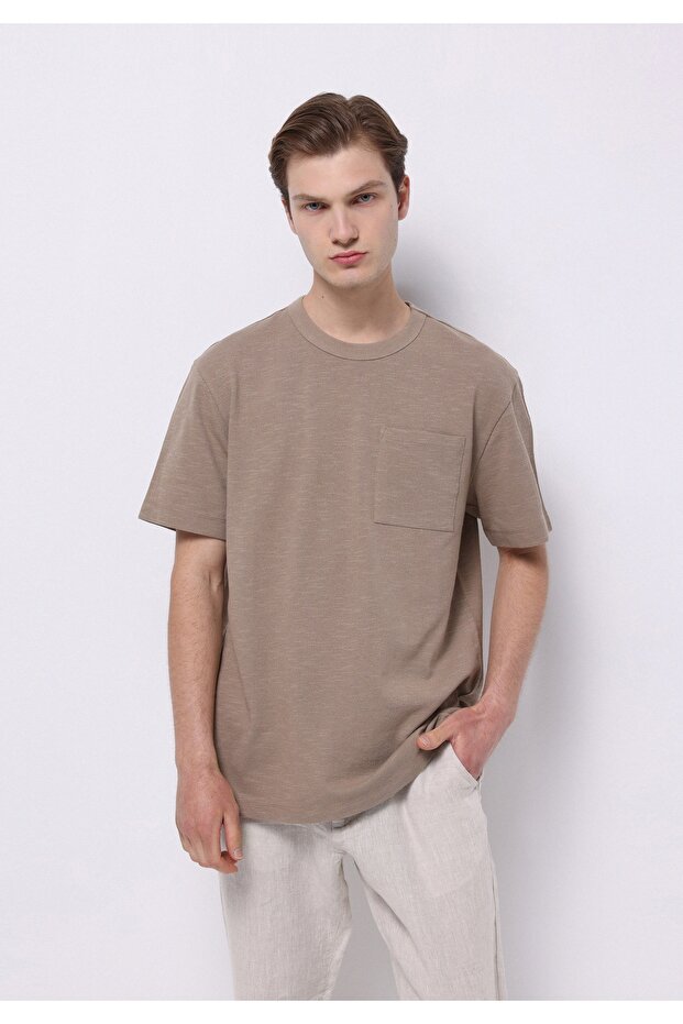 Comfort Fit Round Neck Plain Men's Gray Short Sleeve T-Shirt