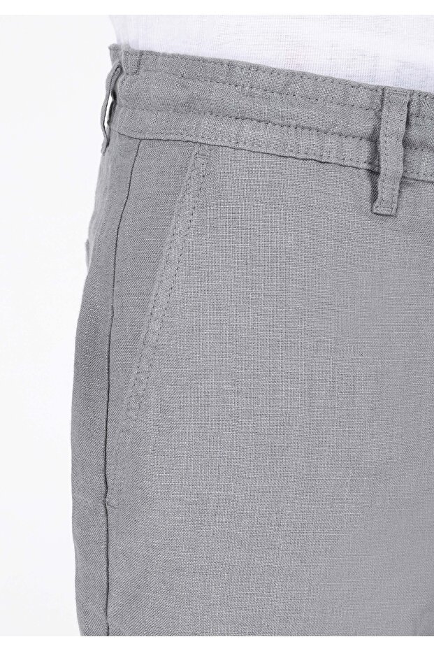 Regular Fit Orta Bel Düz Erkek Yeşil Şort - 5