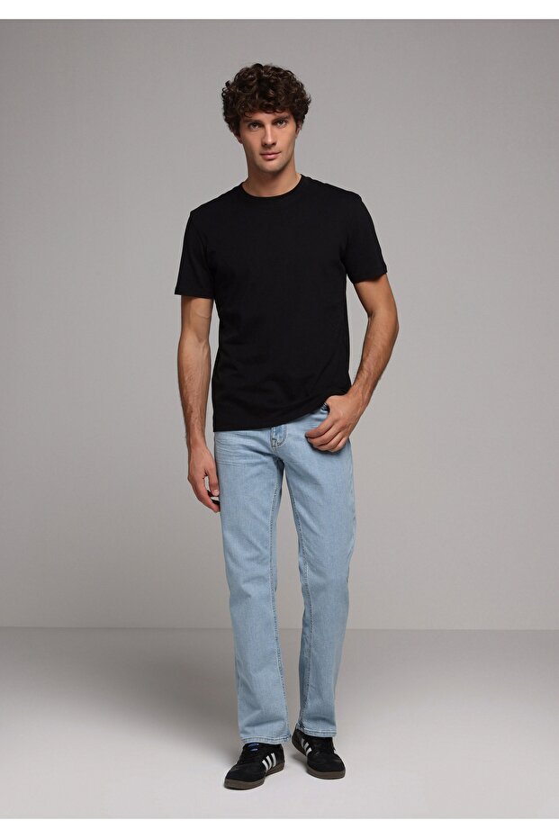 Regular Fit Mid Waist Straight Leg Men's Indigo Ecologic Jean Trousers