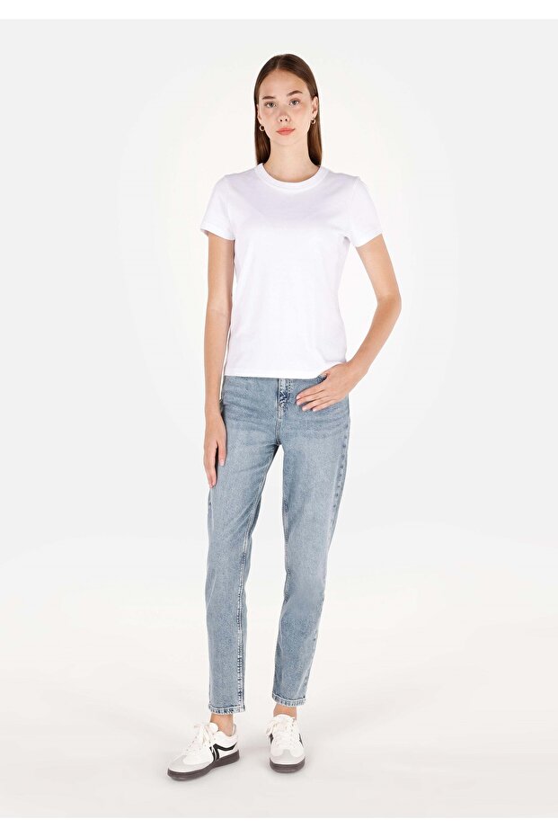 Mom Fit Shrink Leg Women's Indigo Jean Trousers