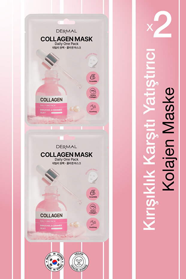Moisturizing and Revitalizing Collagen Korean Mask for Dry and Tired Skin 23 Gr 2 Pieces