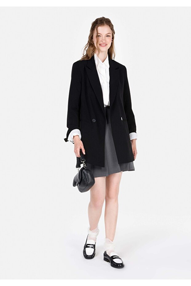 Mini Women's Double Buckle Gray Skirt