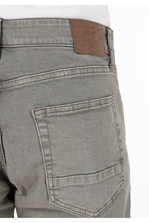 Regular Fit Orta Bel Düz Erkek Yeşil Şort - 6