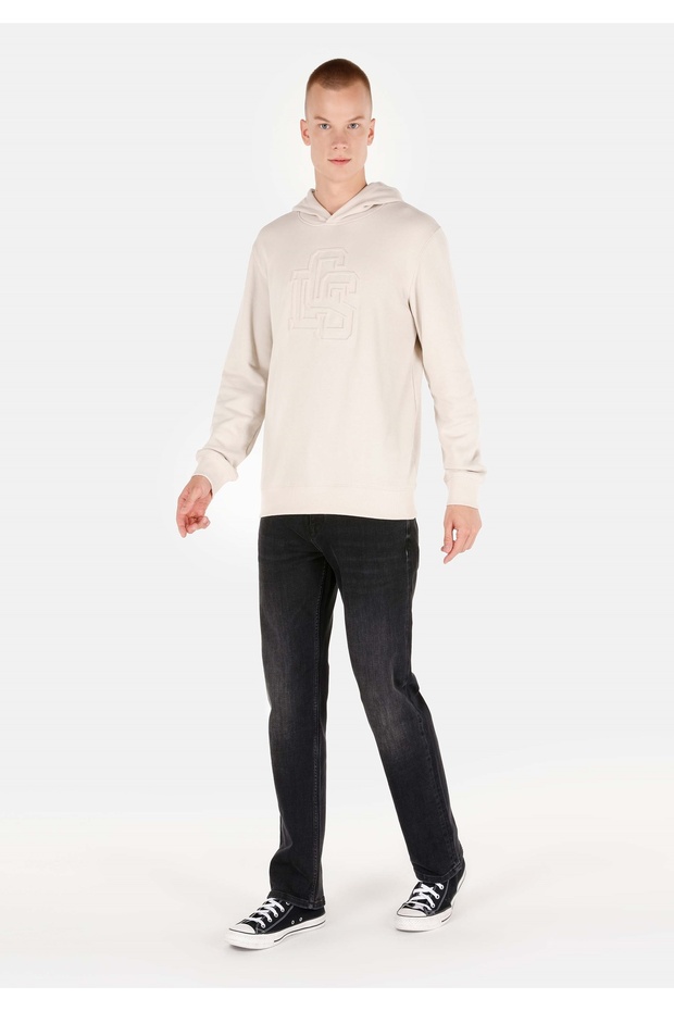 Regular Fit Erkek Örme Bej Sweatshirt - 3