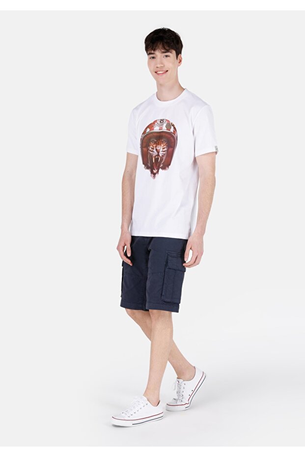 Regular Fit Cepli Orta Bel Düz Erkek Lacivert Şort - 3