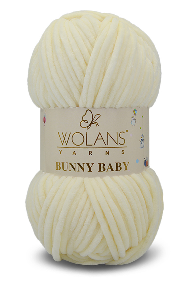 WOLANS 402 Krem Soft Kadife Bunny Baby 100gr 120mt Örgü Ipi Kadife Ip Oyuncak Ipi Battaniye Ipi
