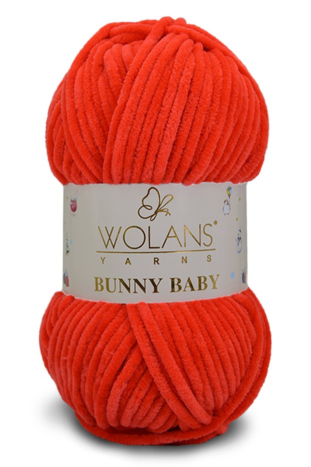 408 Red Soft Velvet Bunny Baby 100Gr 120Mt -/ Knitting Yarn Velvet Yarn Toy Yarn