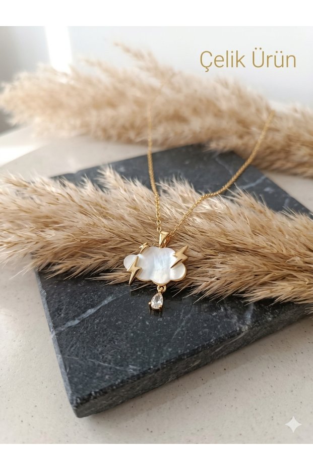Women's Gold Lightning Cloud Steel Necklace