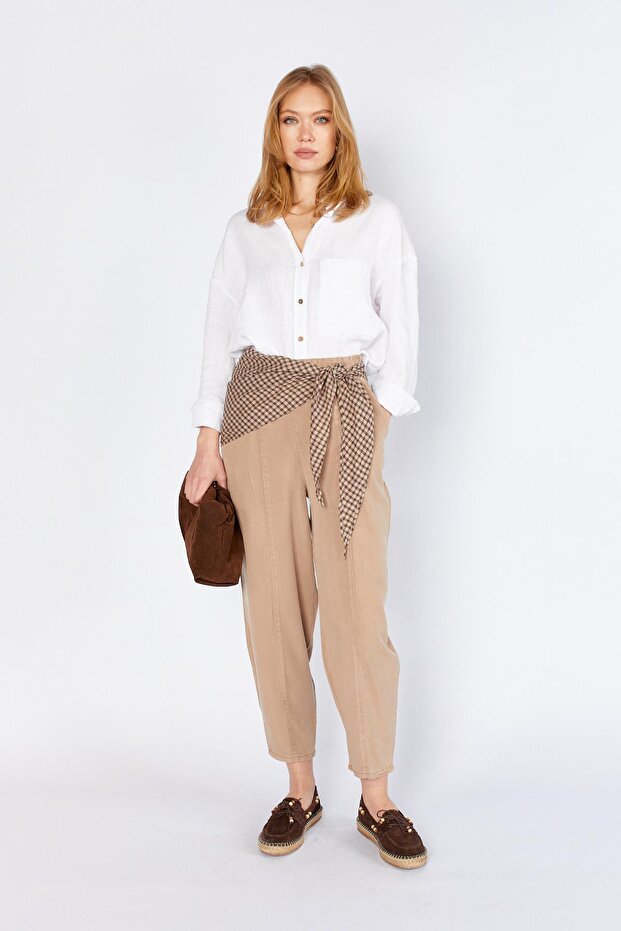 Women's Mink (5456) Front-Stitched Balloon Cut Tencel Trousers