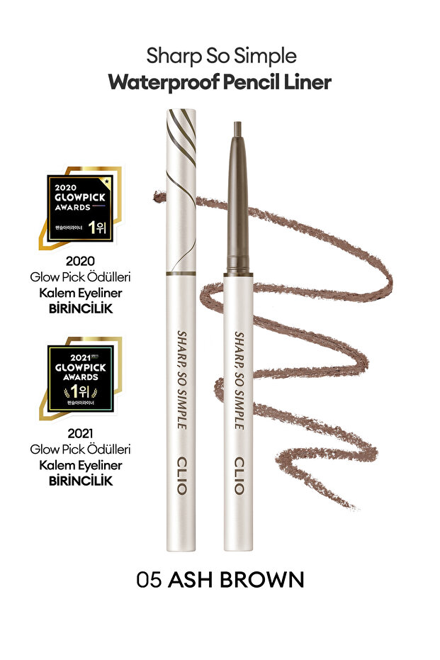 Sharp so Simple Waterproof Fine Point Eye Liner - Waterproof Pencil Liner (005 Ash Brown)