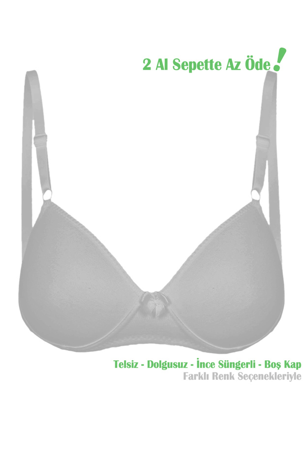 Gray Young Girls' Training Bra Without Underwire Empty Cup First Bra