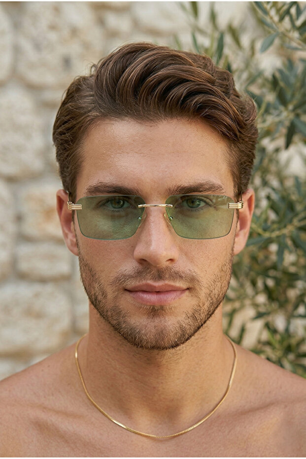 Jacarty Green Sunglasses Rectangular Frame 55 Ekartman