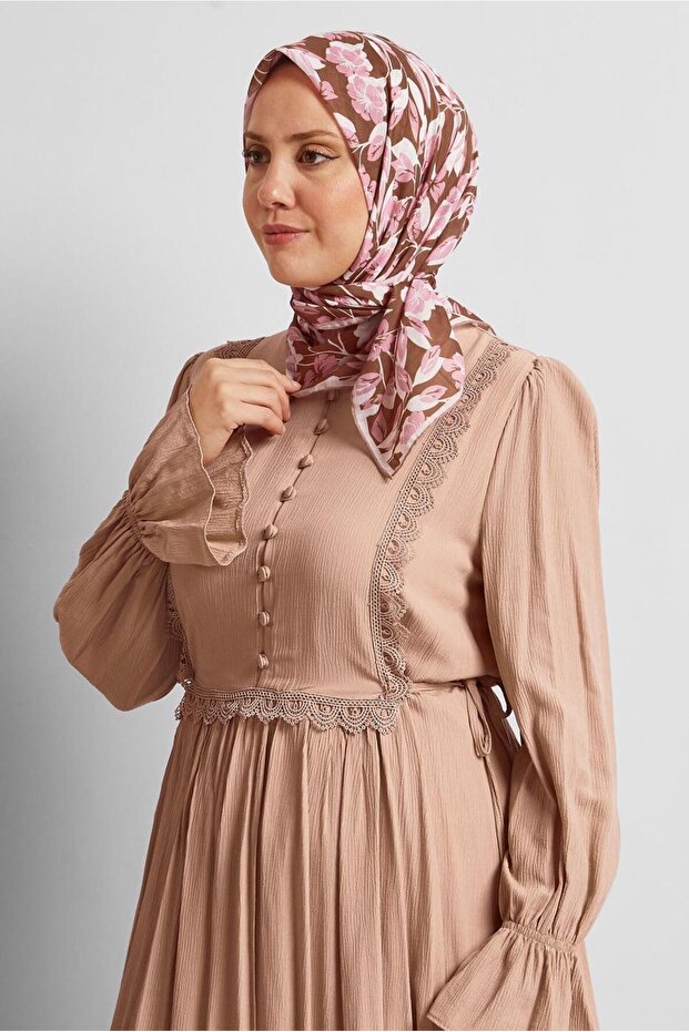 Flower Patterned Scarf 8560 - 1