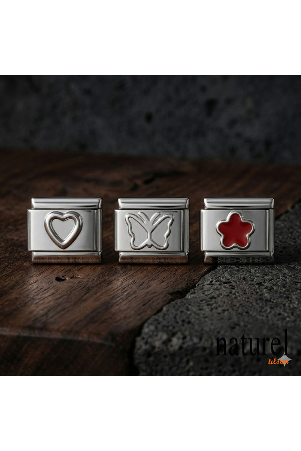 Italian Stainless Steel 9mm Charm 3 Pieces