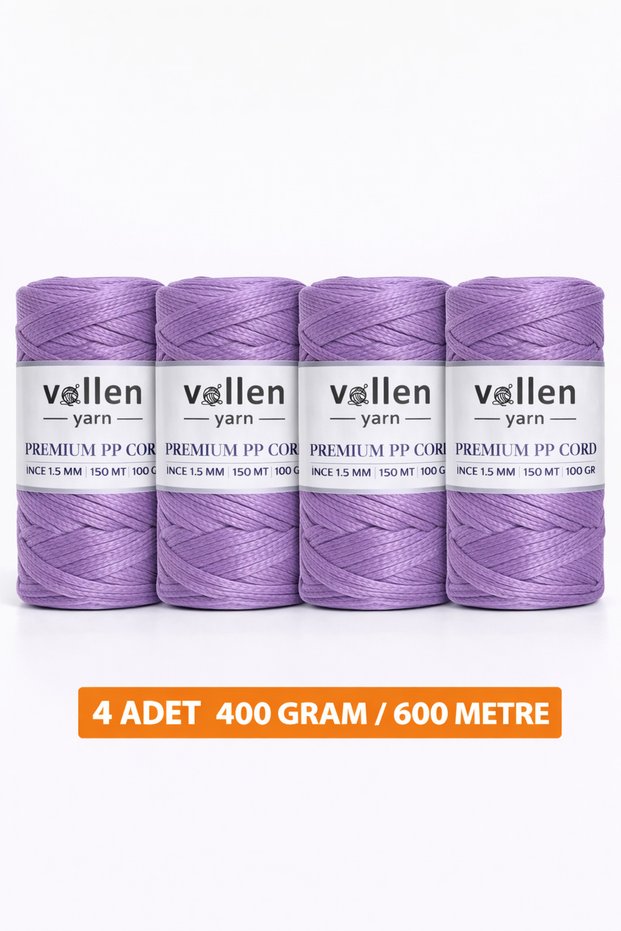 600m Polyester Macrame Rope, Charger Rope, Bag Rope, Bracelet Rope, macrame, purple 1.5mm-400gr