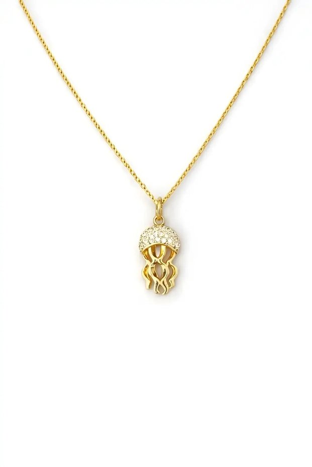 Steel Medusa Zircon Stone Necklace Gold – Stainless Steel Stylish Necklace