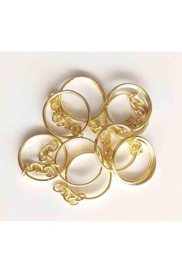 Keychain Ring 10 Pieces Light Gold Color