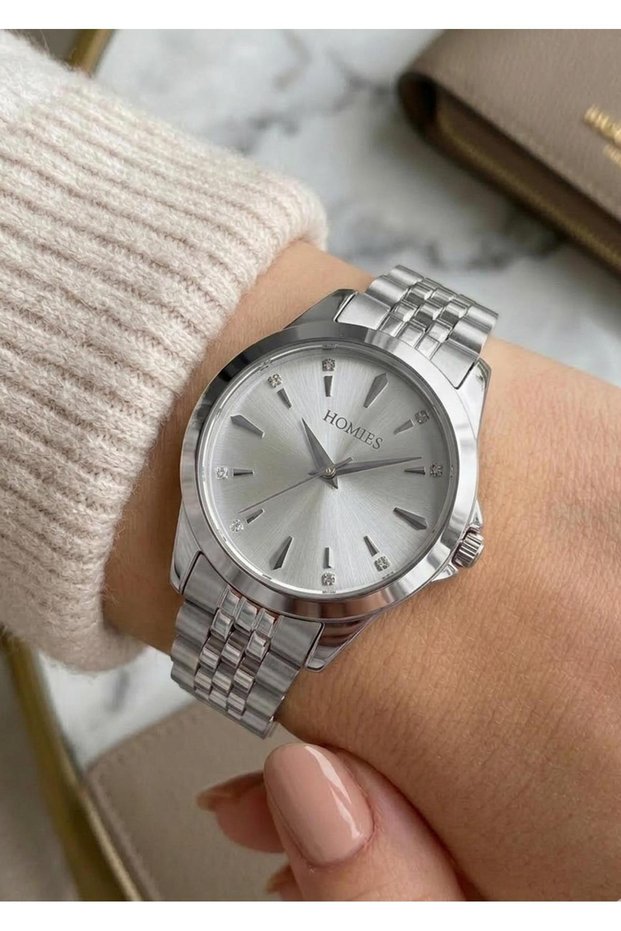Women's Gold Metal Cord Stone Detailed Wristwatch with 2 Years Warranty
