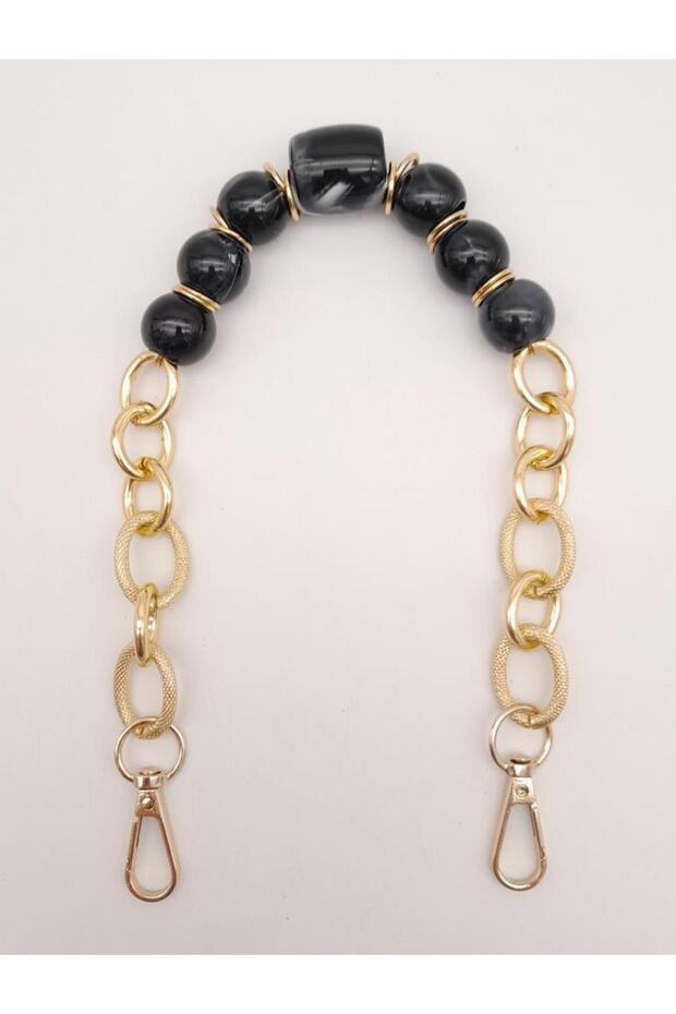 Angel Bag Accessory 42 cm Black Color Acrylic Chain with Hooks Light Gold Metal