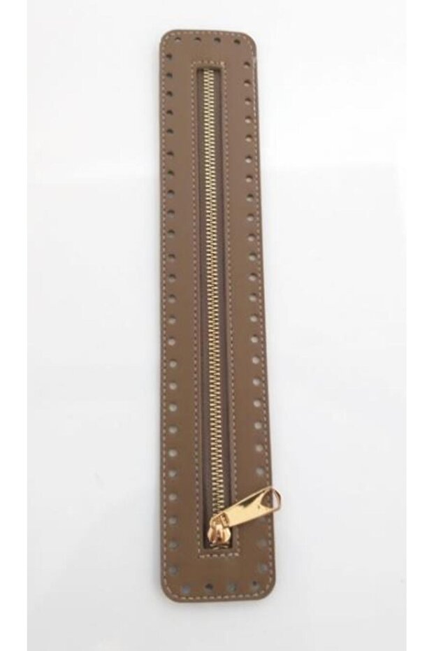 Leather Zipper New Model Mink 30 Cm Light Gold