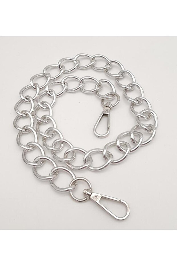 60 cm Silver Color Wide Bag Chain with Hooks