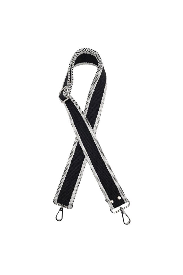 Angel Bag Accessory Cotton Column 120x4 cm Black White Color Silver Metal