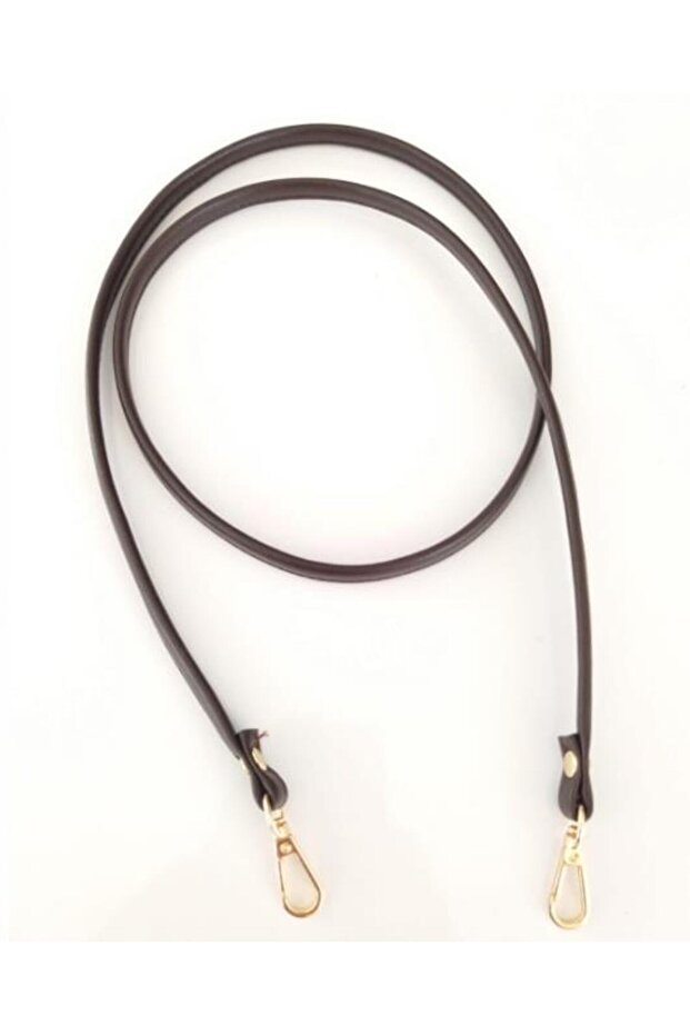 Spaghetti Model Bag Handle Dark Brown Color Light Gold Metal