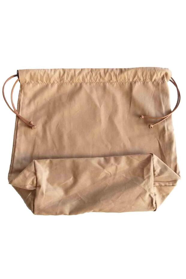 Ready-To-Weave Bag with Lining Base and Drawstring, 22X12Cm, Milk Coffee Color.