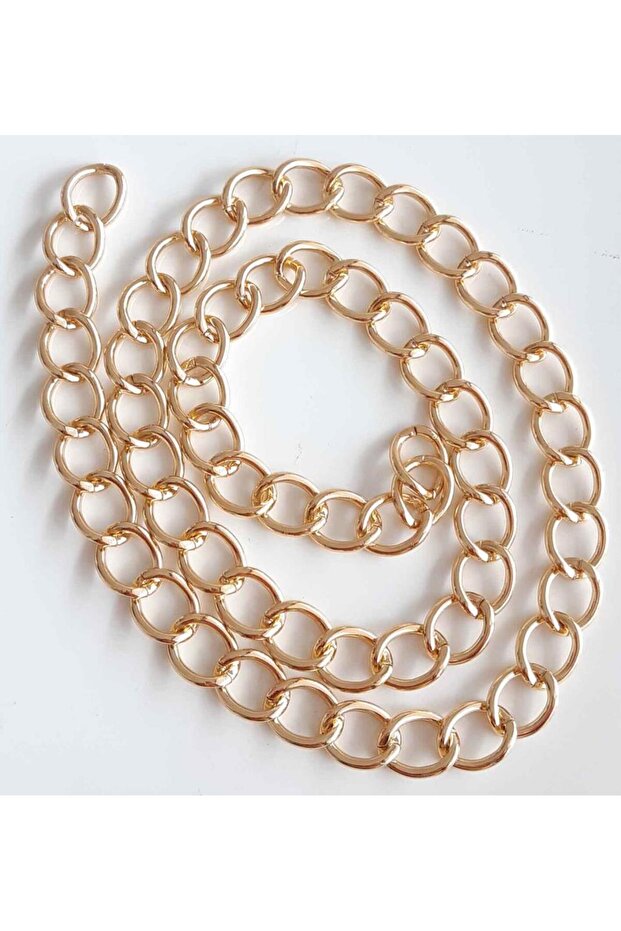 Light Gold Wide Bag Chain 100 cm