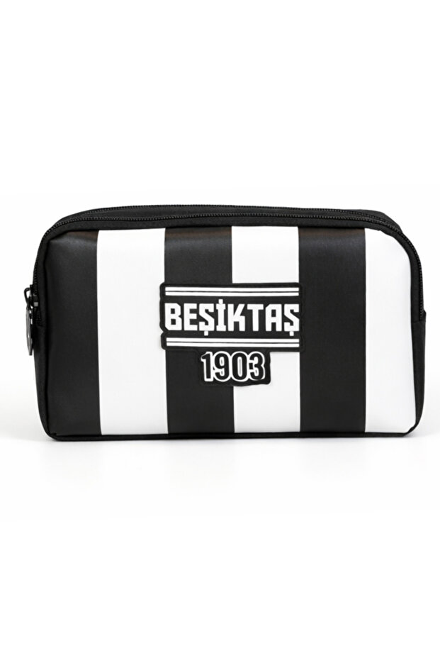 Licensed Double Compartment Patterned Pen Holder with Stick - Pen Case with Rubber Logo and Water-Repellent Fabric
