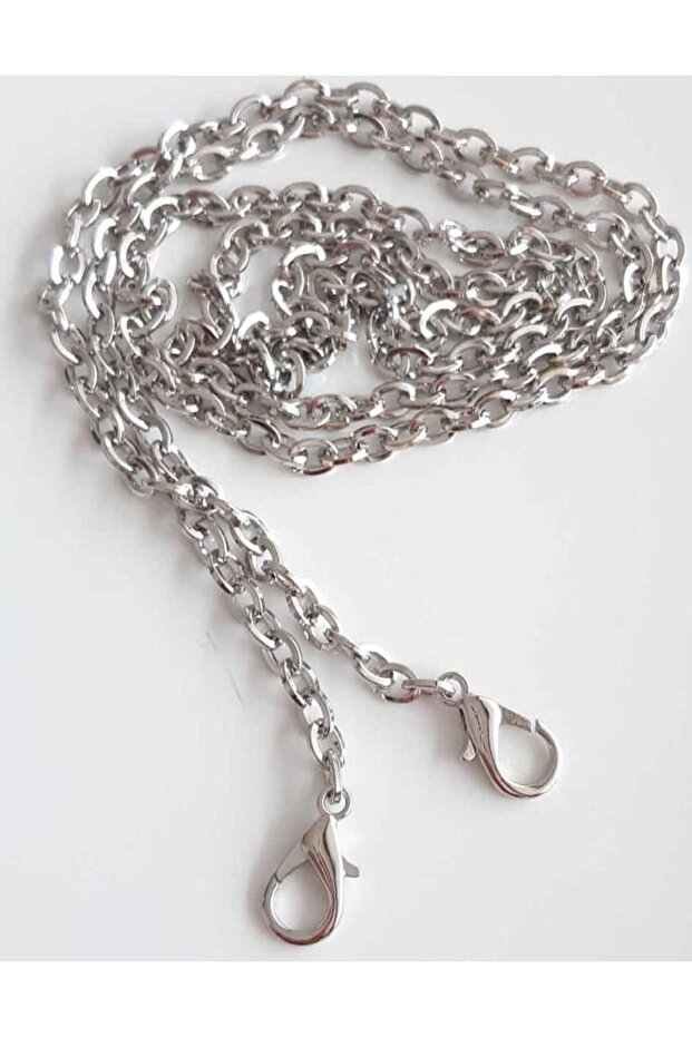 Silver Color Flat Bag Chain (120 Cm)