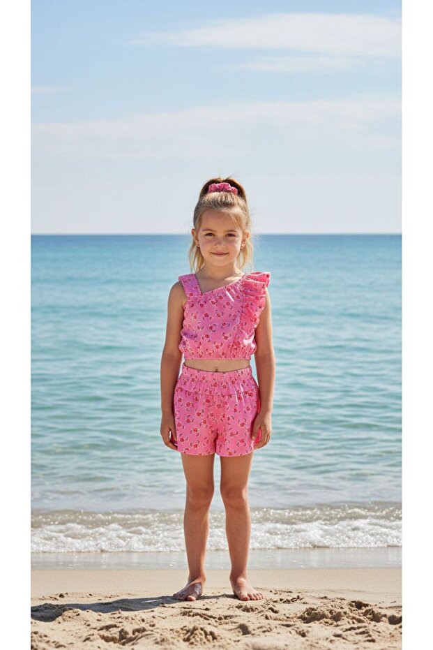 3-Piece Set with Buckle for Ages 4-10 - Pink