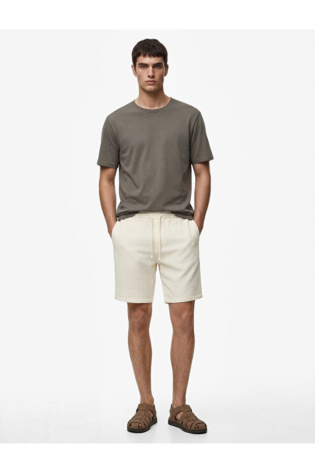 Short Sleeve Cotton Crew Neck Basic Slim Fit T-Shirt