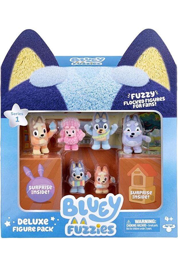 Fuzzies Deluxe Figure Pack 6 Collectible Mini-Figures 2 Surprise Blind Figures Trading Card Set