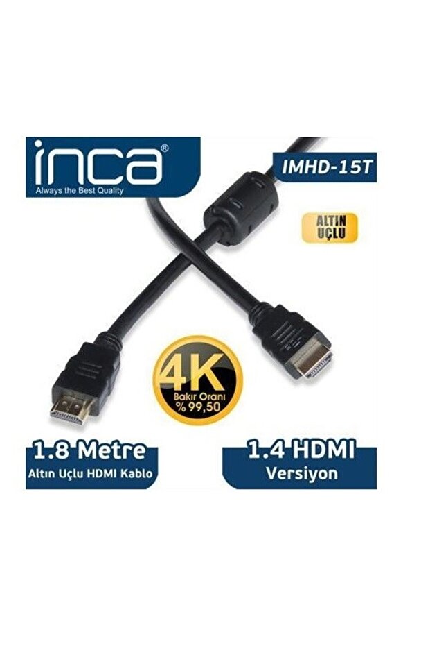 Inca 1.8meter imhd-15t hdmi display cable gold 1.4v 4k