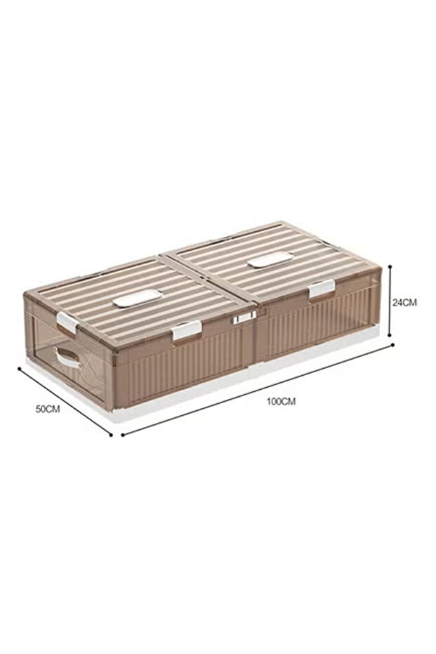 Space-Saving Drawer-Style Folding Under Bed Storage Box with Wheels 24cm