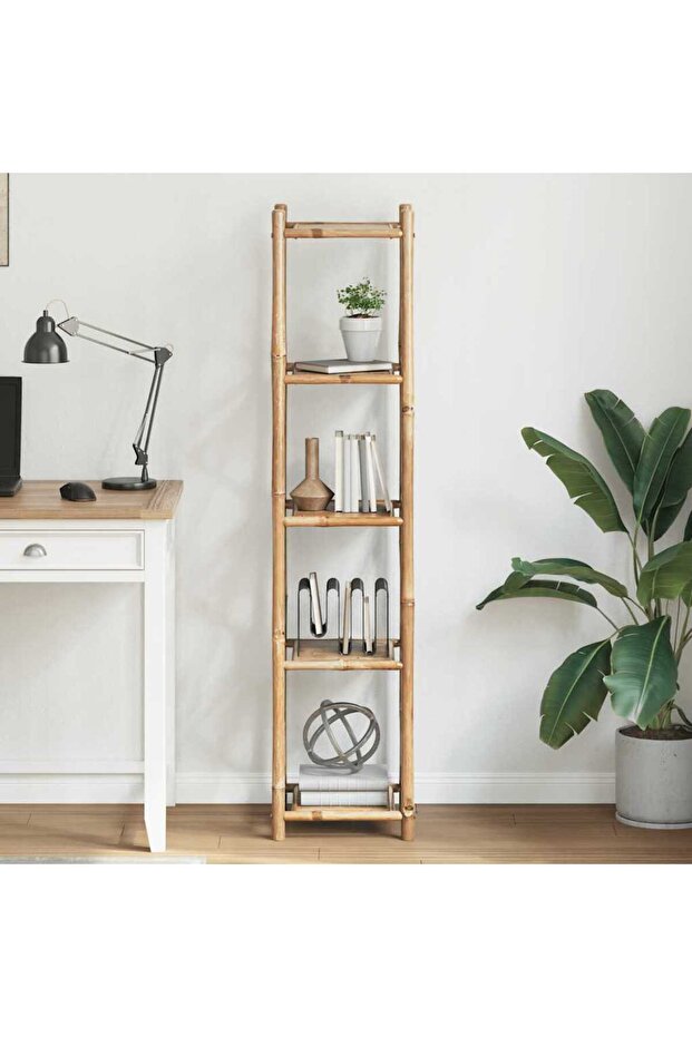 5-Tier Square Bamboo Shelf