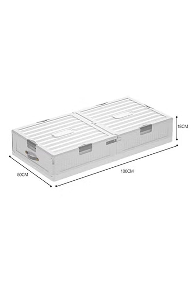 Space-Saving Drawer-Style Folding Under Bed Storage Box with Wheels 18cm